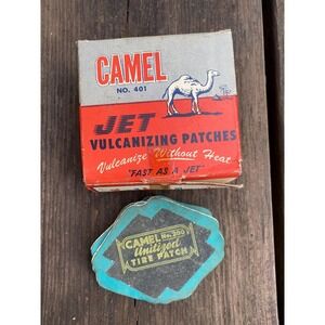 Vintage NOS 1940s-1950s Camel No. 401 Jet Vulcanizing Patches/tire patchesDispla